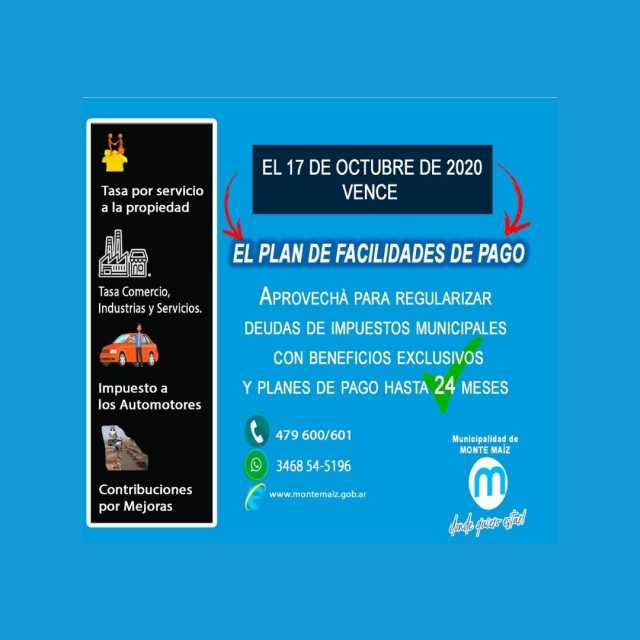Vencimiento del Plan de Facilidades de Pago