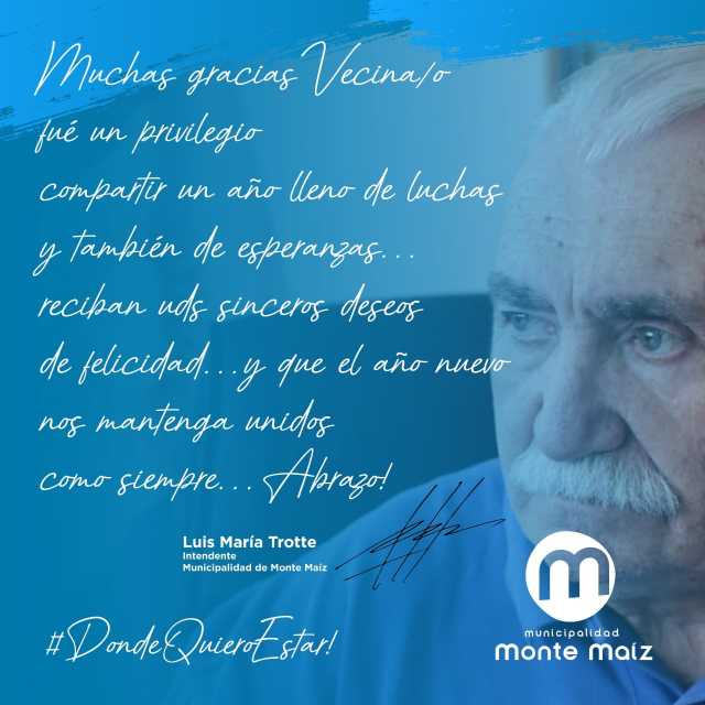 Saludo del Intendente Municipal