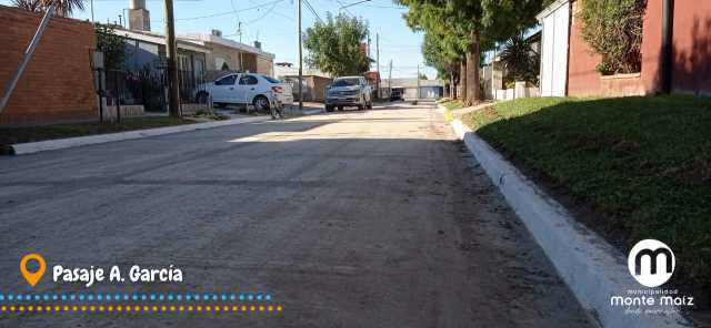 Se habilitó el Pje. Alfonso García y se comenzó con el Pavimentado de la 9 de Julio