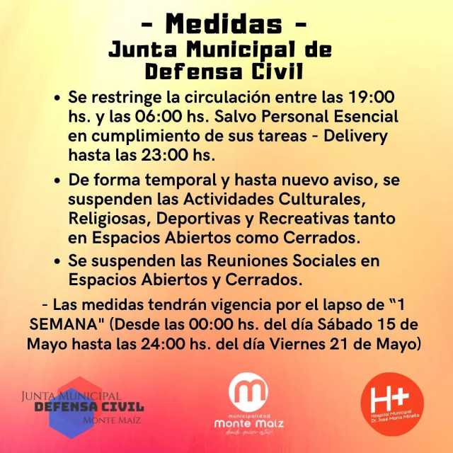 Medidas - Junta Municipal de Defensa Civil