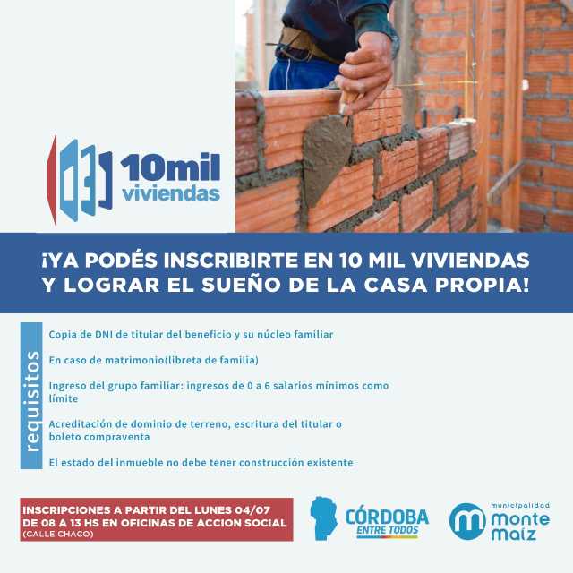 INSCRIPCIÓN PARA LAS VIVIENDAS SEMILLA