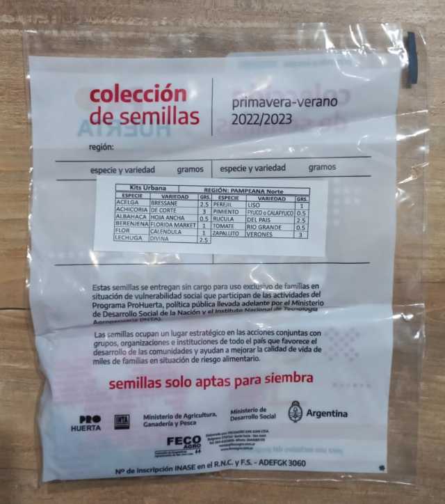 ENTREGA DE KITS DE SEMILLAS 