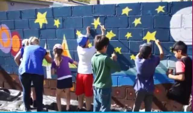 PINTARON UN MURAL EN EL DIVINO NIÑO JESÚS