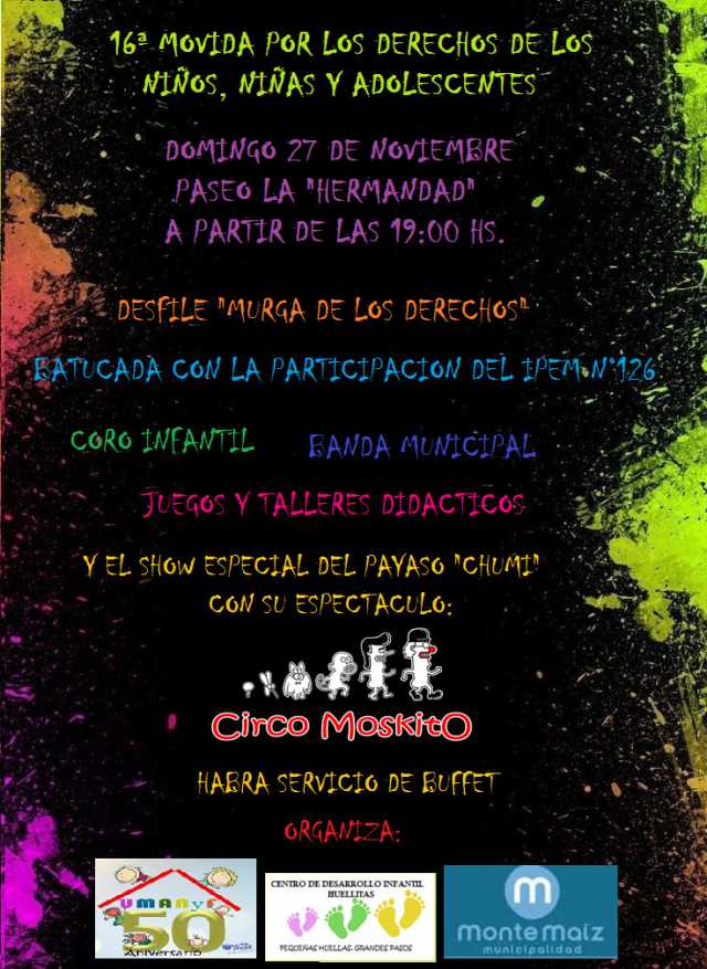 16° MOVIDA POR LOS DERECHOS DE LOS NIÑOS NIÑAS Y ADOLESCENTES