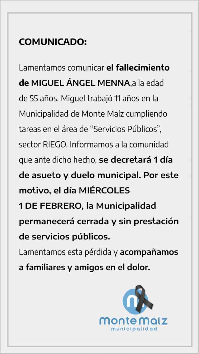 FALLECIÓ EMPLEADO MUNICIPAL