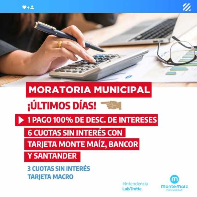 Últimos días para adherir a la Moratoria Municipal