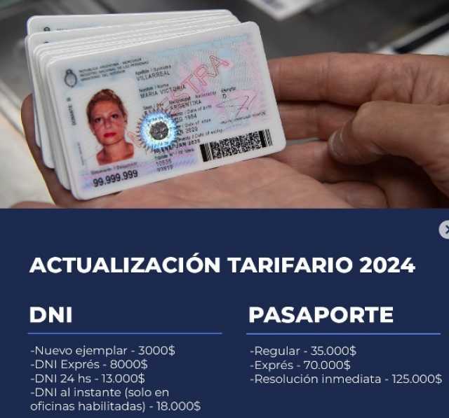 Nuevos Precios del DNI y del Pasaporte