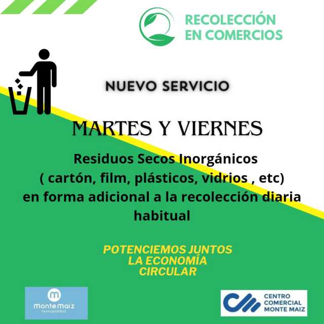 Recolección de residuos inorgánicos para comercios