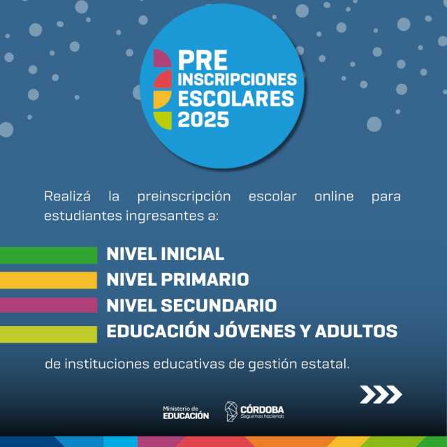 Últimos días para la preinscripción al Ciclo Lectivo 2025