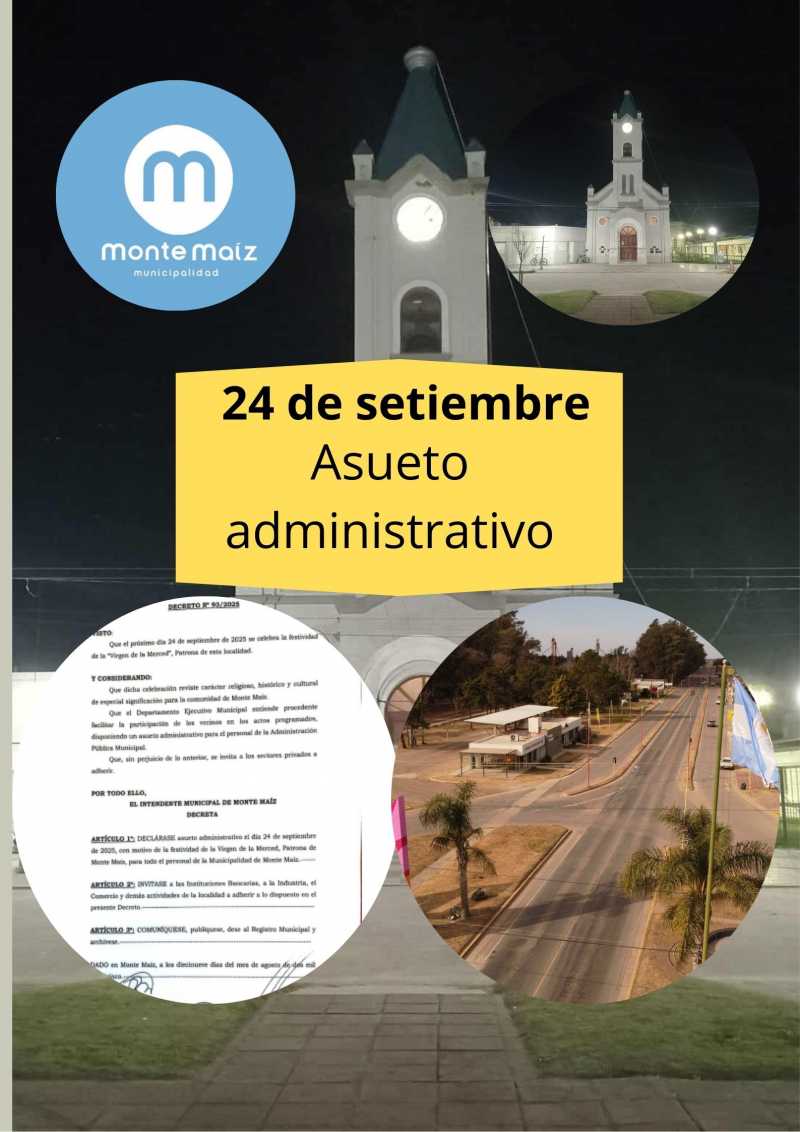 24 de setiembre: Asueto Municipal