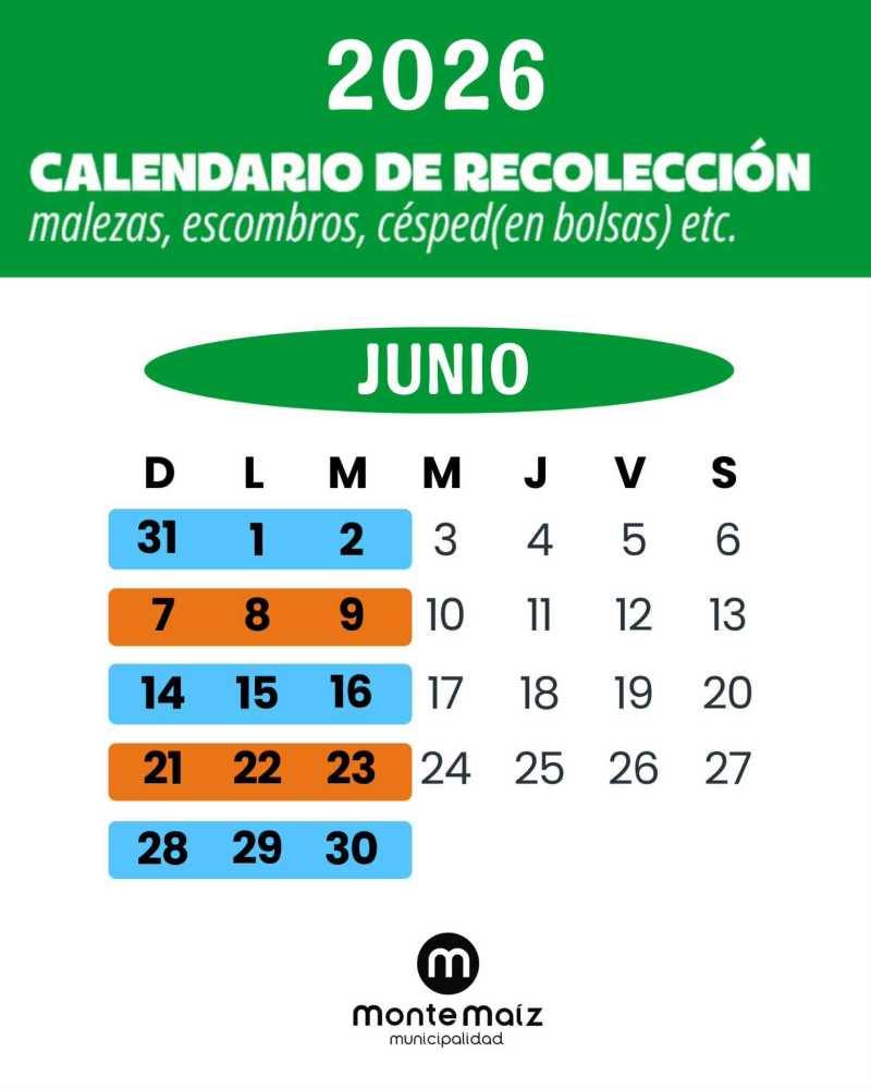 Recolección de malezas y residuos en el mes de junio