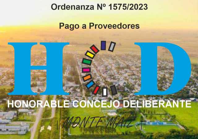 Ordenanza 1575/2023 - Pago a proveedores