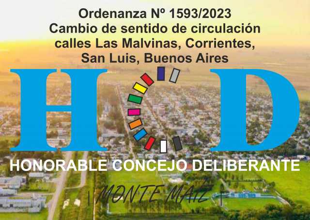 Ordenanza 1593/2023 - Cambio de sentido de circulación